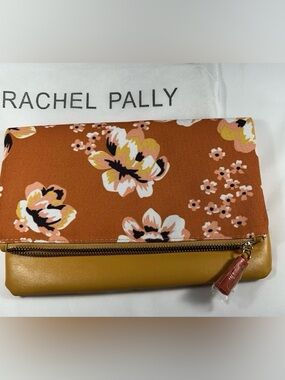 Rachel‎ Pally Zahara Reversible Floral Mustard Folding Clutch NWOT